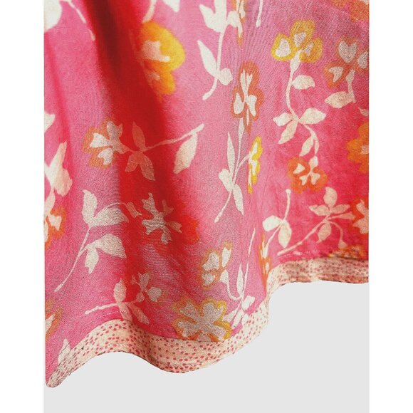 So Be It Pink Floral Layered Top Blouse Size 8 - V-Neck Sleeveless Babydoll VTG - Picture 7 of 11